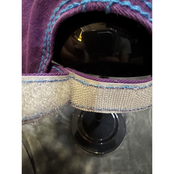 Disney Parks Hat Cap Strap Back Purple Plaid Mickey Mouse Rhinestone Womens OSFA - Picture 4 of 12